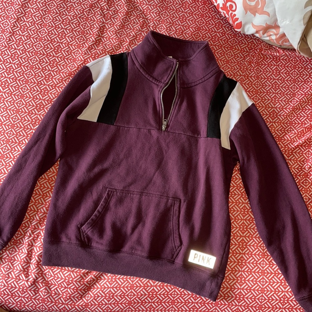 Pink Victoria Secret Lounge Quarter Zip